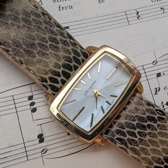 Jules And James gold Watch with Snake Print Strap - Picture 8 of 13